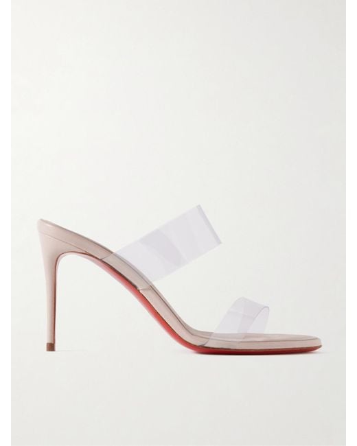 Christian Louboutin Natural Just Loubi 85 Mules Aus Pvc