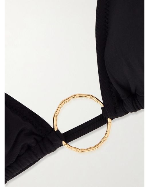 Melissa Odabash Blue Miami Embellished Triangle Bikini Top
