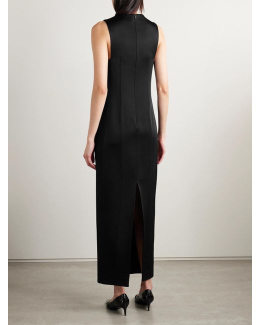 Khaite Black Shoshanna Satin-Crepe Gown