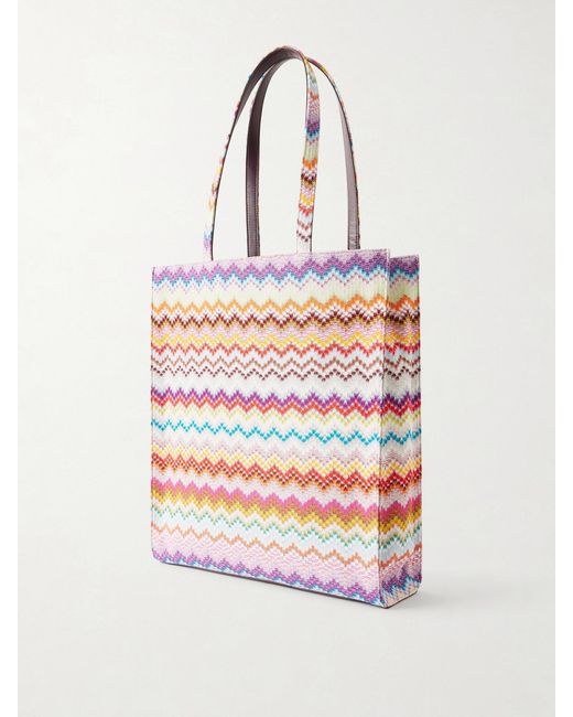Missoni White Striped Lurex Tote