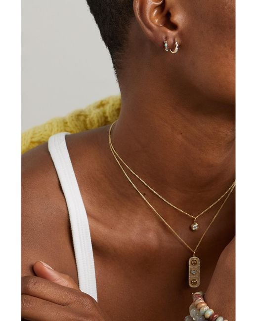 Sydney Evan Metallic 14-Karat, And Diamond Hoop Earrings