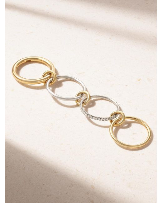 Spinelli Kilcollin Natural Callista Set Of Four Sterling And 18-Karat Diamond Rings