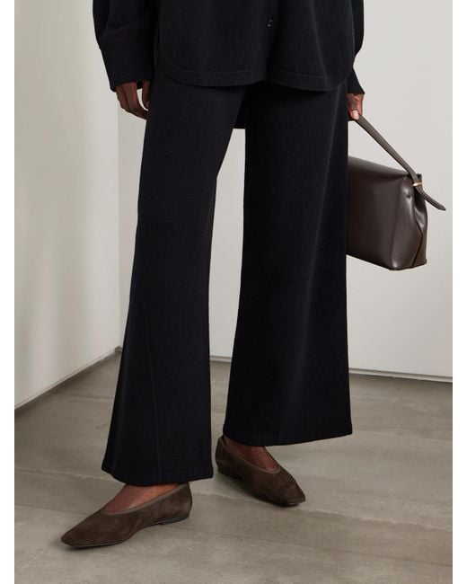 Totême Brown Minimalist Suede Ballet Flats