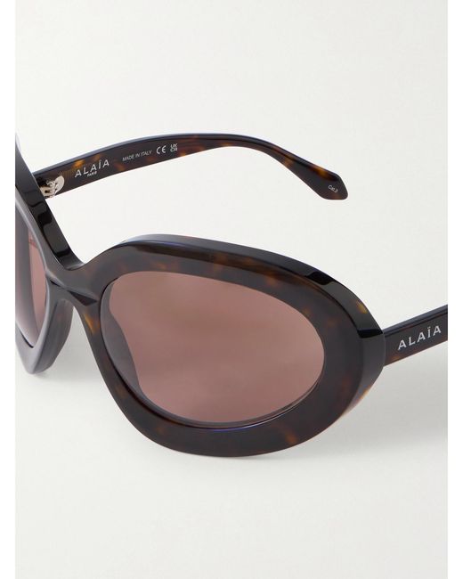 Alaïa Multicolor Round-Frame Acetate Sunglasses
