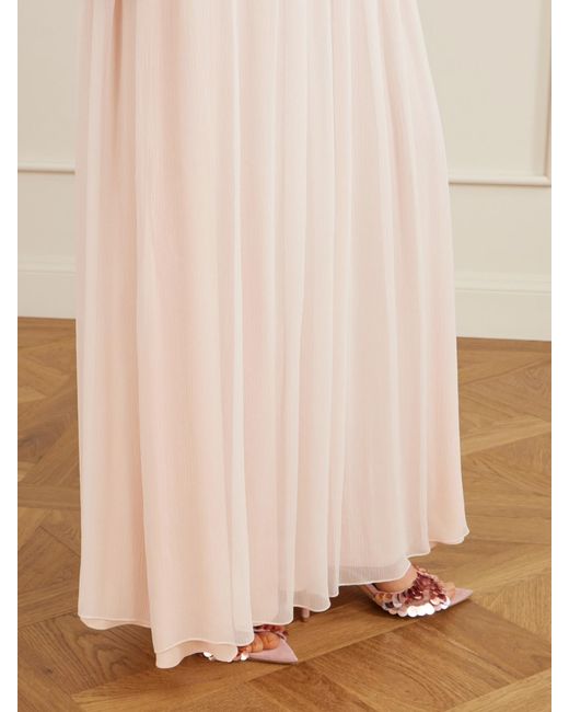 Erdem Pink Crystal-Embellished Crêpon Gown