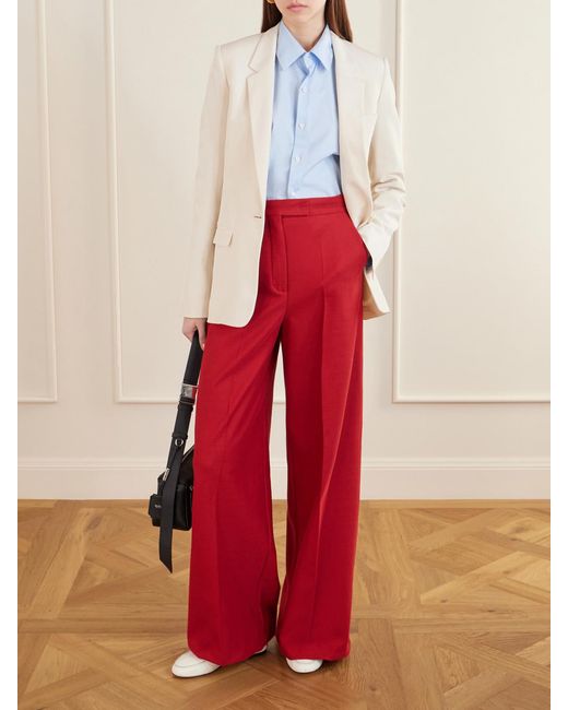 Max Mara Red Rito Cotton-Jersey Wide-Leg Pants