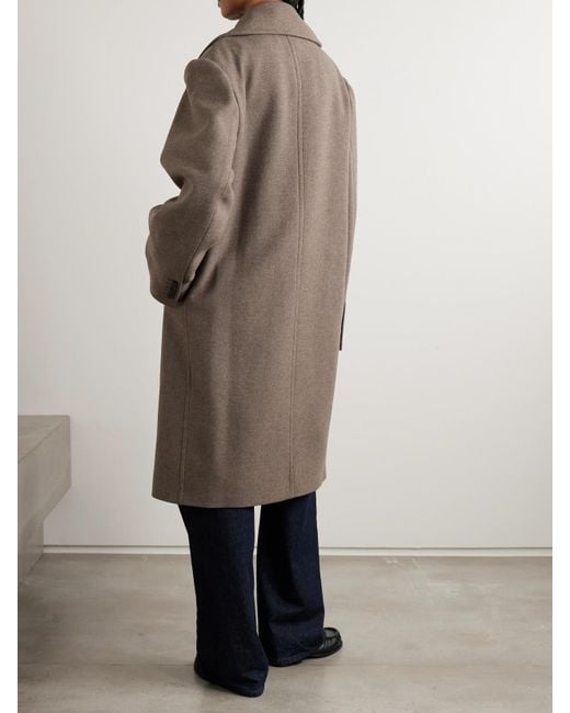 Dries Van Noten Natural Doppelreihiger Oversized-Mantel Aus Einer Wollmischung