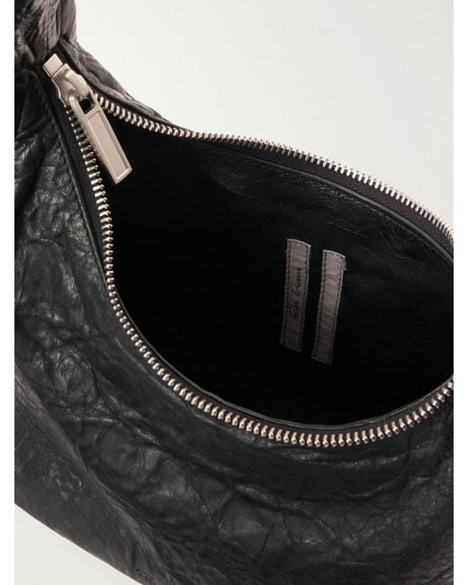 Rick Owens Black Disco Gemini Crinkled-Leather Shoulder Bag