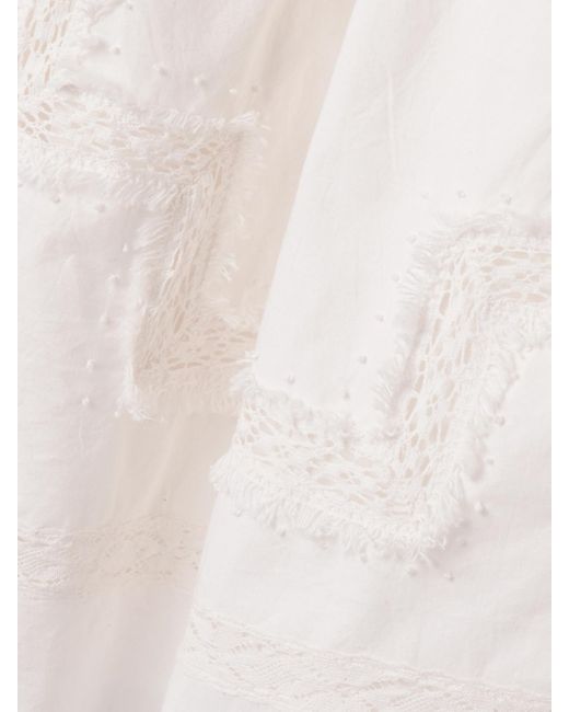 Sea White Lilith Crochet-Trimmed Cotton-Voile Mini Dress