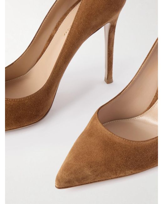 Gianvito Rossi White 105 Suede Pumps