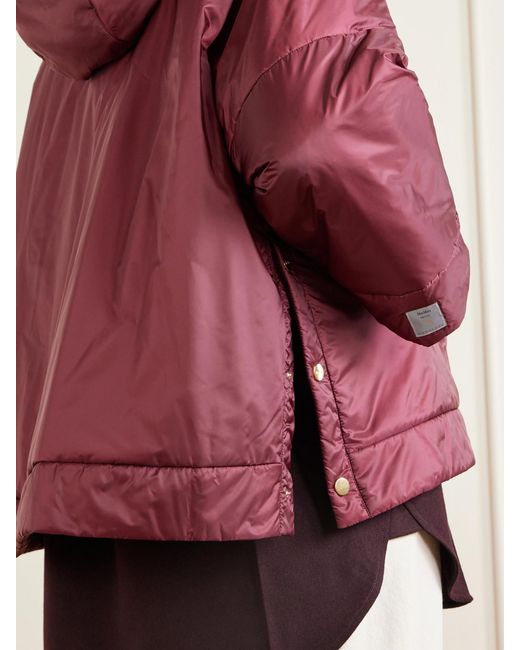 Max Mara Red Padded Hooded Shell Jacket