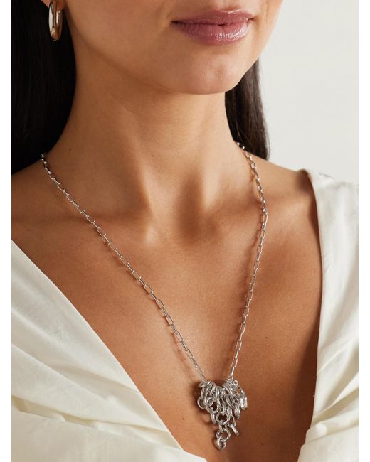 Laura Lombardi White Sabbia Platinum-Plated Necklace