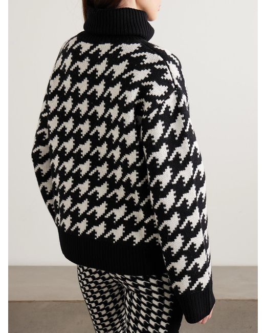 Perfect Moment Black Chunky Houndstooth Wool Sweater