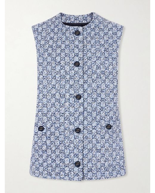 Gucci Blue Tweed Vest