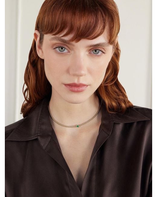 Jennifer Meyer Natural 18-Karat Emerald Necklace