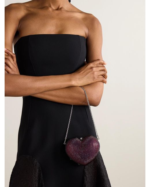 Judith Leiber Purple Petit Coeur Crystal-Embellished-Tone Clutch