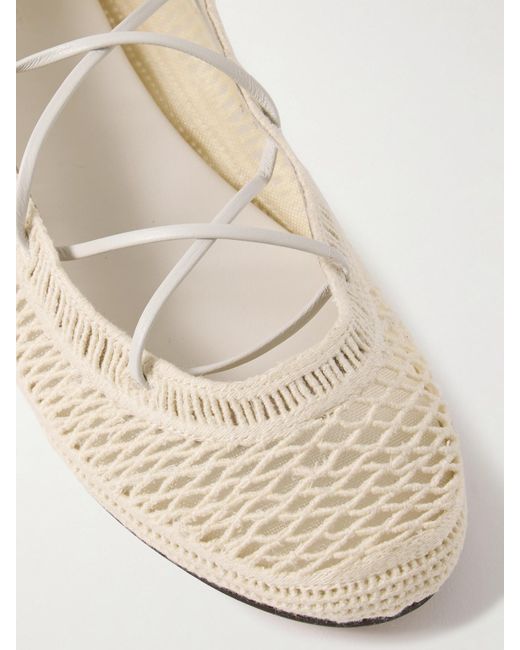 Isabel Marant Natural Belna Leather-Trimmed Crocheted Ballet Flats