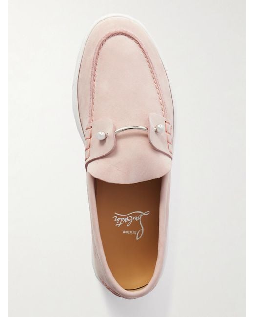 Mocassins En Daim Chambeliboat Christian Louboutin en coloris Pink