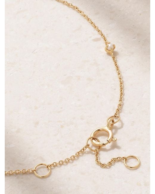 STONE AND STRAND Metallic Initial Armband Aus 14 Karat Mit Perlen