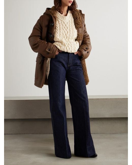 Bottega Veneta Natural Oversized Cable-Knit Wool Sweater
