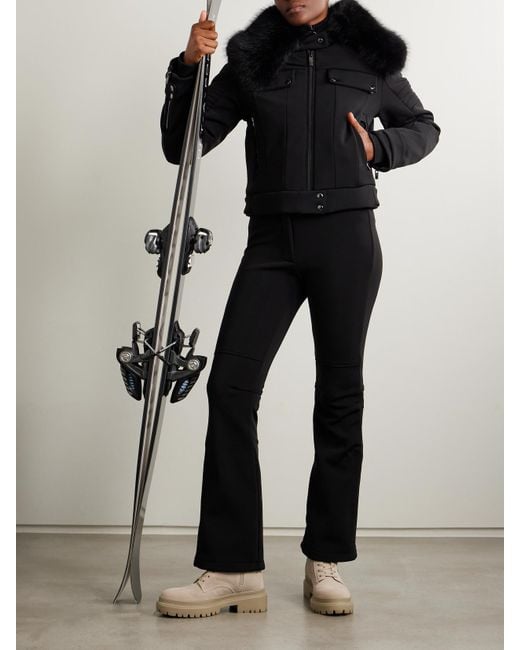 Fusalp Black Maeli Skijacke Mit Kapuze Und Faux-Fur-Besatz