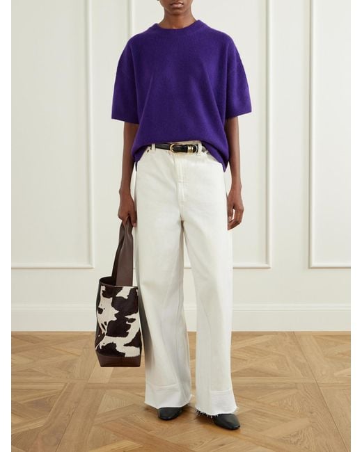 Staud Purple Sorrento Cashmere Sweater