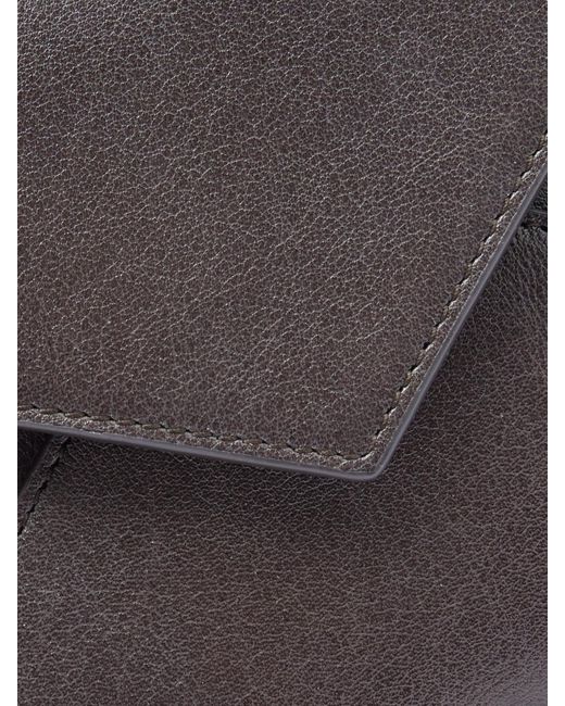 Saint Laurent Gray Textured-Leather Wallet