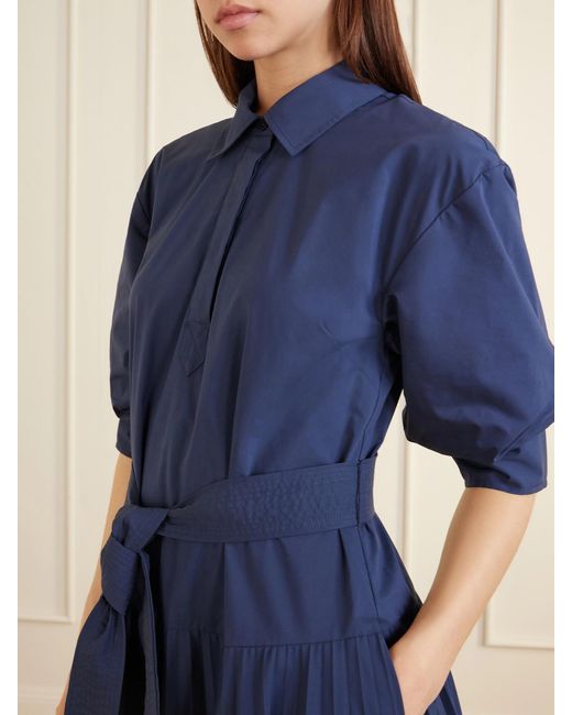 Jonathan Simkhai Blue Arlo Cotton Belted Maxi Dress