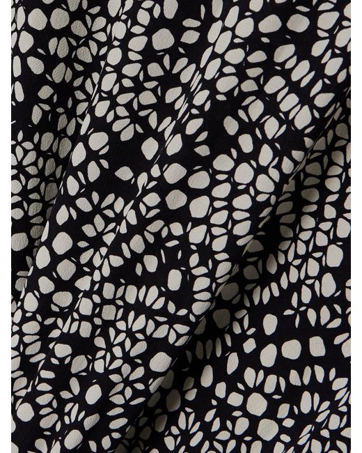 Matteau Gray Maxikleid Aus Crêpe De Chine Aus Seide Mit Print Und Raffungen