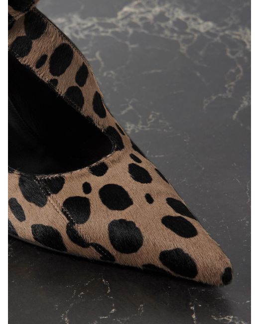 Khaite Black Sloan Leopard-Print Calf Hair Pumps