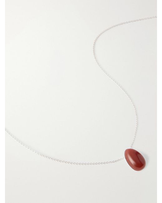 Sophie Buhai White Tiny Egg And Carnelian Pendant