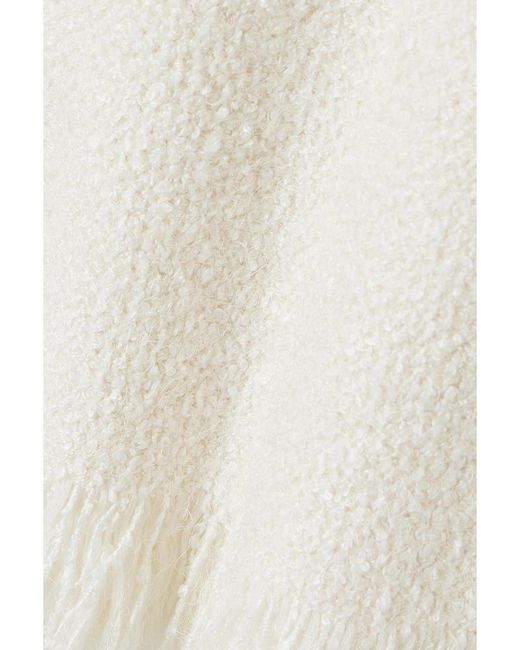 Chloé Natural Frayed Wool-Blend Bouclé Mini Skirt