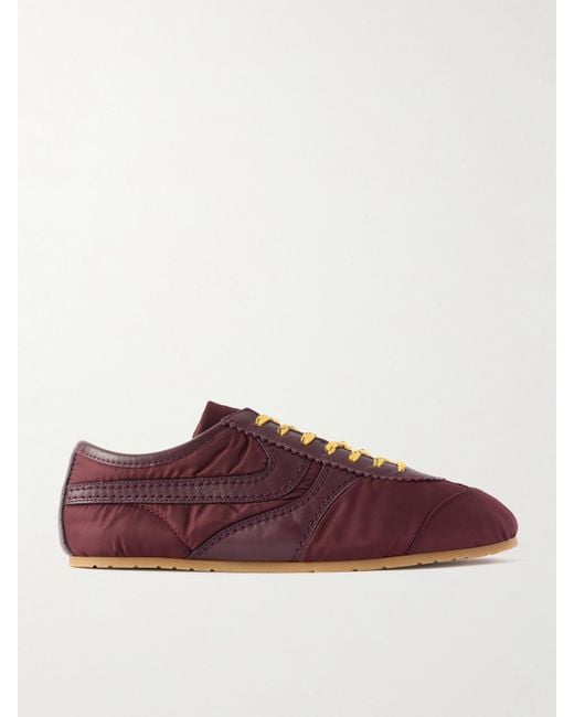 Dries Van Noten Purple Leather-Trimmed Shell Sneakers