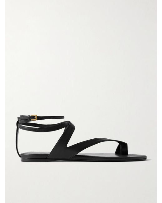 Khaite Black Aimee Leather Sandals