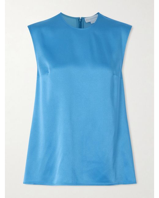 Stella McCartney Blue Darted Satin Top