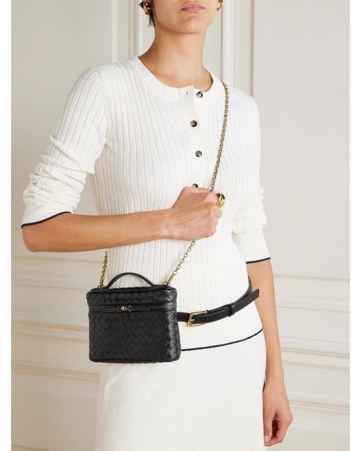 Bottega Veneta Black Bang Bang Small Intrecciato Leather Tote
