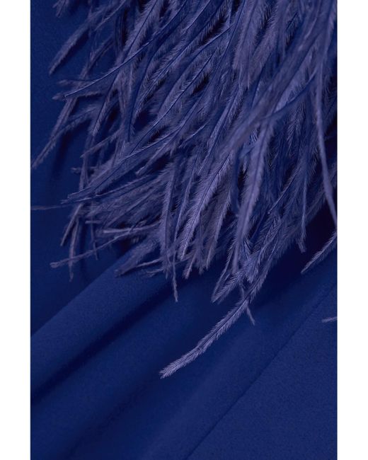Robe Midi Asymétrique En Crêpe À Plumes Adelaide 16Arlington en coloris Blue