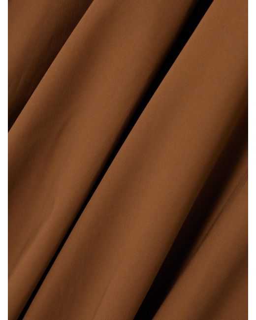 Max Mara Brown Pedaggi Paneled Cotton Midi Dress