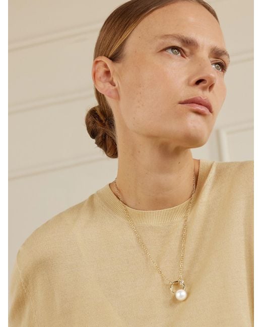 Mizuki Natural 18-Karat, Pearl And Diamond Necklace