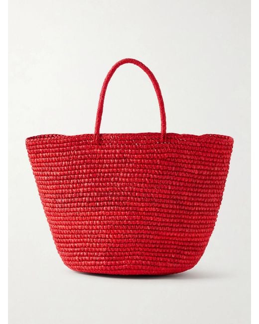 Sensi Studio Red Large Straw Tote