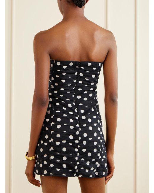 Charo Ruiz Black Rocio Ruffled Polka-Dot Cotton-Blend Voile Mini Dress