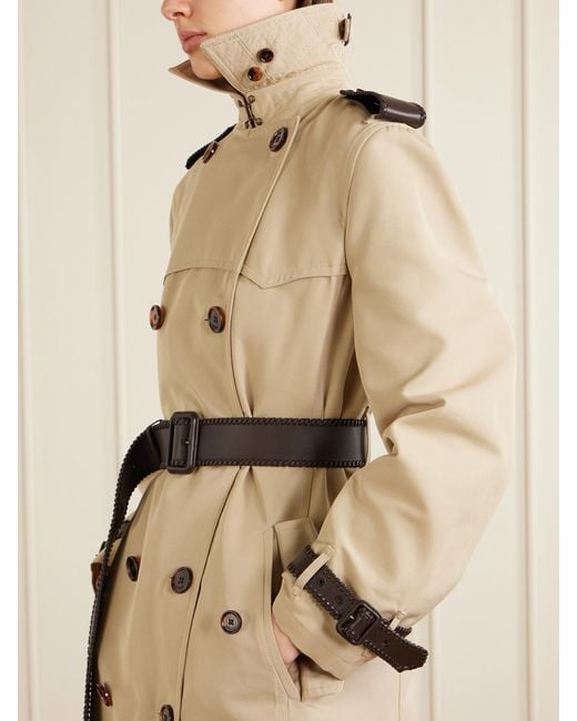 Burberry Natural Foxfield Silk And Cotton-Blend Trench Coat