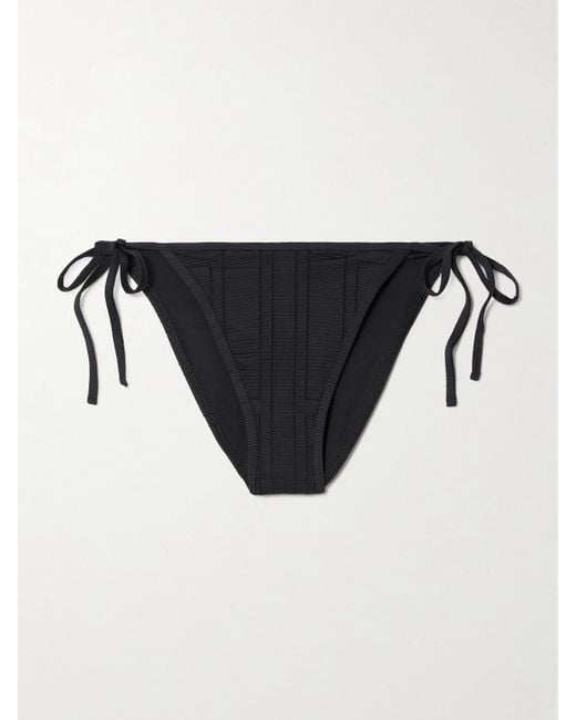 Totême Black Pointelle-Knit Stretch Recycled Bikini Briefs