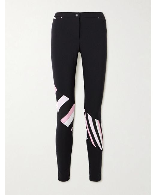Emilio Pucci Blue Paneled Printed Stretch-Shell Ski Pants
