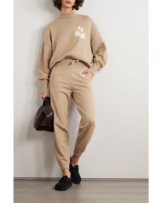 Isabel Marant Natural Nash Intarsia Cotton And Wool-Blend Turtleneck Sweater