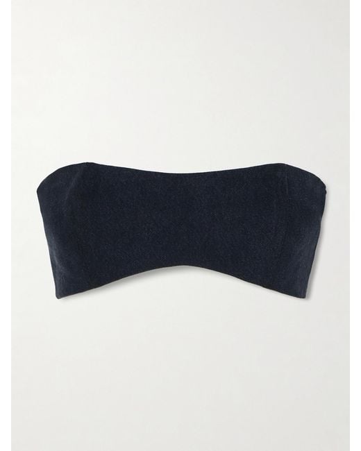 Agolde Blue Maria Mcmanus Organic And Recycled-Denim Bandeau Top