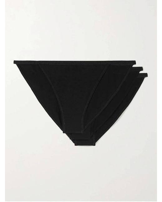 CDLP Black Net Sustain Set Of Three Tencel Lyocell-Blend Briefs