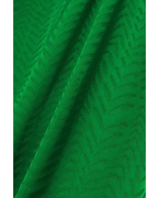 Robe Midi Dos Ouvert En Satin Jacquard À Découpes Et À Volants Balladist Johanna Ortiz en coloris Green