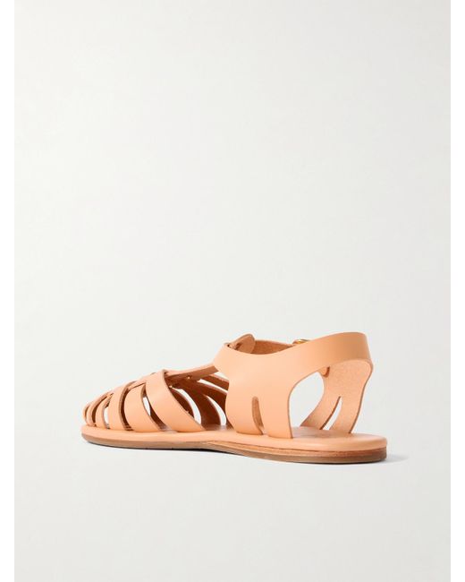 Ancient Greek Sandals Pink Karina Woven Leather Sandals