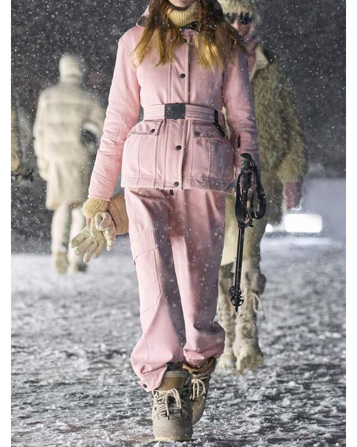 Moncler Pink Isle Stretch-Twill Down Ski Jacket